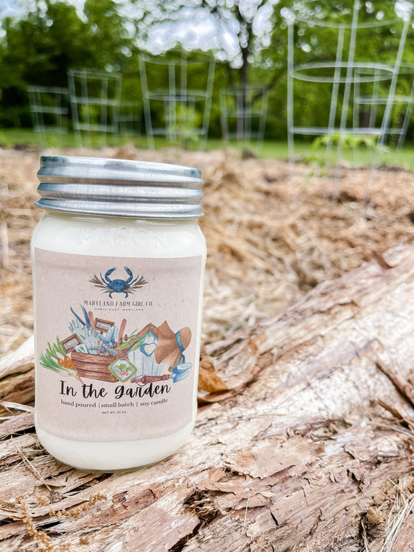 In the Garden scented soy candle