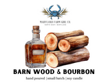 Barn wood & bourbon scented soy candle