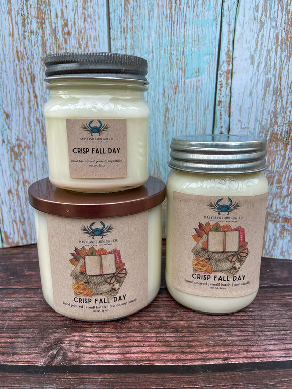 Crisp Fall Day scented soy candle