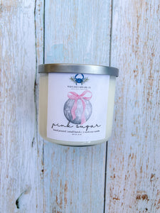 Pink sugar scented soy candle