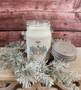 Weekend in the mountains scented soy candle