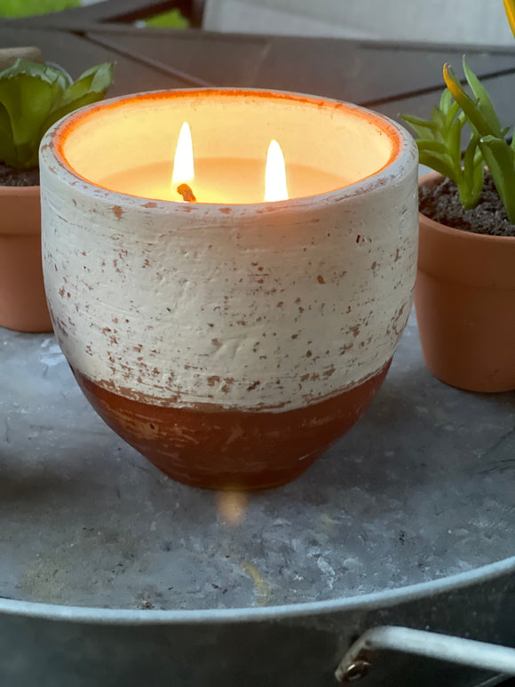 Citronella clay pot candle