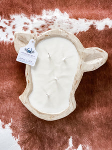 Cow dough bowl candle